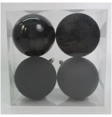 Ялинкова іграшка Novogod`ko 4 шт чорний 10 см (974422)