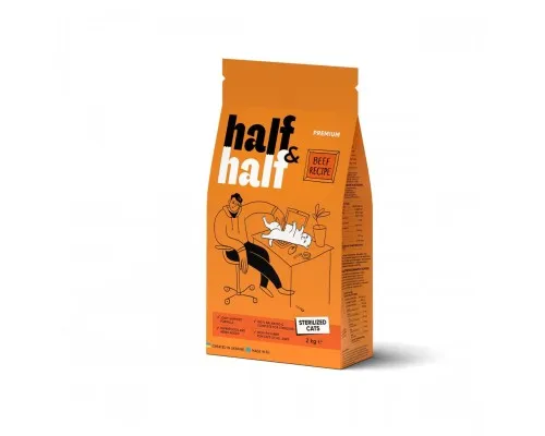 Сухой корм для кошек Half&Half для стерилизованных с говядиной 2 кг (4820261920802)