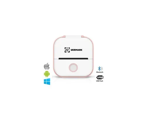 Принтер чеків UKRMARK P02PK Bluetooth, біло-рожевий (900888)