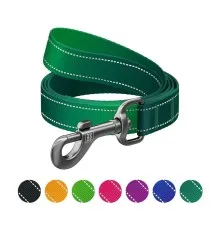 Повідок для собак WAUDOG Nylon Mono, світловідбивний L-XXL зелений (521918)