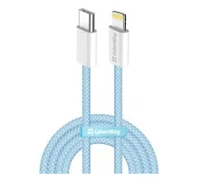 Дата кабель USB-C to Lightning 1.0m 27W blue ColorWay (CW-CBPDCL061-BL)