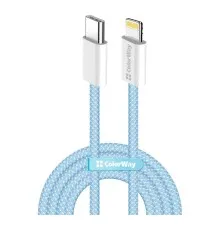 Дата кабель USB-C to Lightning 1.0m 27W blue ColorWay (CW-CBPDCL061-BL)