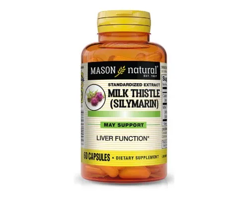 Трави Mason Natural Розторопша (Сілімарін), Milk Thistle (Silymarin), 60 капсул (MAV-12995)