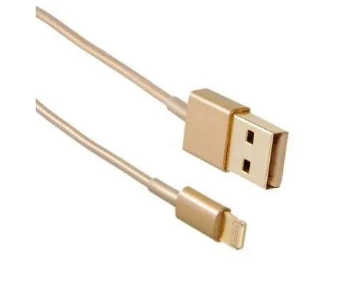 Дата кабель USB 2.0 AM to Lightning 1.0m Gold Drobak (215341)