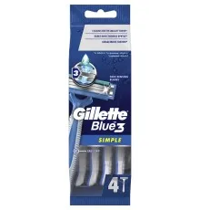 Бритва Gillette Blue Simple3 одноразова 4 шт. (7702018429622)