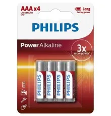 Батарейка Philips AAA LR03 Power Alkaline * 4 (LR03P4B/10)
