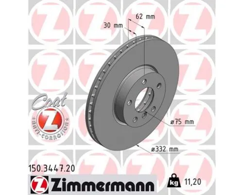 Тормозной диск ZIMMERMANN 150.3447.20