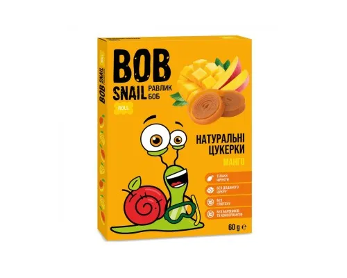Цукерка Bob Snail Равлик Боб натуральні Мангові 60 г (4820219340584)