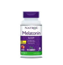 Амінокислота Natrol Мелатонін 5 мг, швидкорозчинний, смак полуниці, Melatonin (NTL-05865)