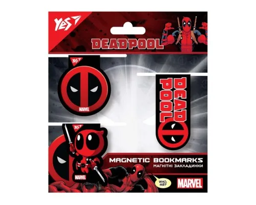 Закладки для книг Yes магнітні Marvel.Deadpool, 3 шт (707736)