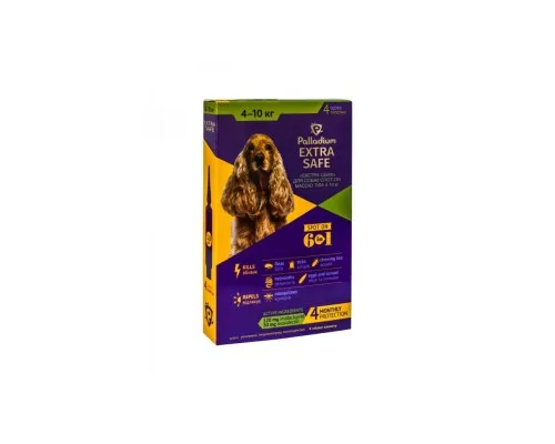Капли для животных Palladium Extra Safe для собак весом от 4 до 10 кг 4/1 мл (4820150205676)