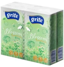 Серветки косметичні Grite Blossom Camomile & Lime 3 шари 10 шт х 4 пачки (4770023349085)