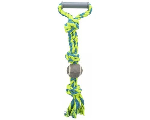 Іграшка для собак Trixie Канат плетений з ручкою та м'ячем 50 см d:6 см (4011905032801)