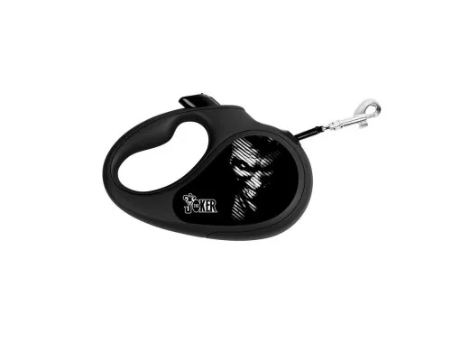 Повідок для собак WAUDOG R-leash Джокер чорний світловідбивна стрічка L до 50 кг 5 м чорний (8126-1027-01)