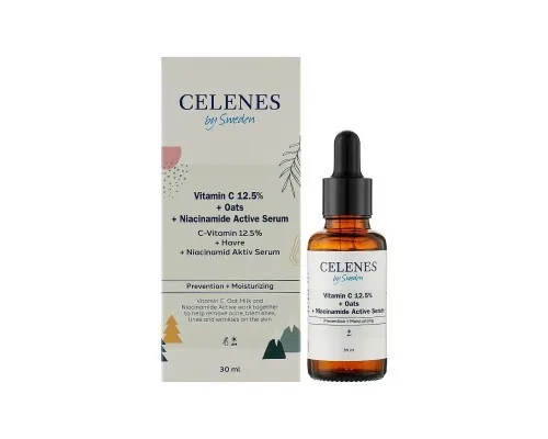 Сыворотка для лица Celenes Vitamin C 12.5% + Oats + Niacinamide Active Serum 30 мл (7350104249458)