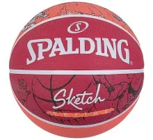 М'яч баскетбольний Spalding Sketch Drible червоний, білий Уні 7 84381Z (689344406145)