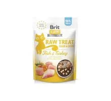Ласощі для котів Brit Care Raw Treat Hair & Skin Freeze-dried 40 г - риба та індичка (8595602569564)