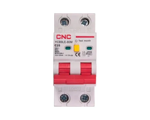 Диференціальний автоматичний вимикач CNC YCB9LE-80M 2P C25 6000A 30mA (NV821891)