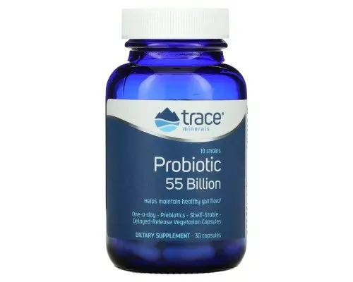 Пробиотики Trace Minerals Пробиотик, 55 миллиардов, Probiotic, 30 капсул (TMR-00212)