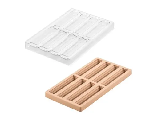 Форма для шоколаду Silikomart Kit Bar Tronco для батончика 128x33 h14 мм, 115x20 h13 мм 8х48 мл (CH016 - KIT BAR TRONCO)