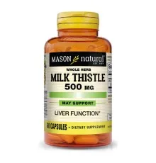 Травы Mason Natural Расторопша 500мг, Milk Thistle, 60 капсул (MAV-11505)