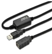 Дата кабель USB 2.0 AM/AF 10.0m active Digitus (DA-73100-1)