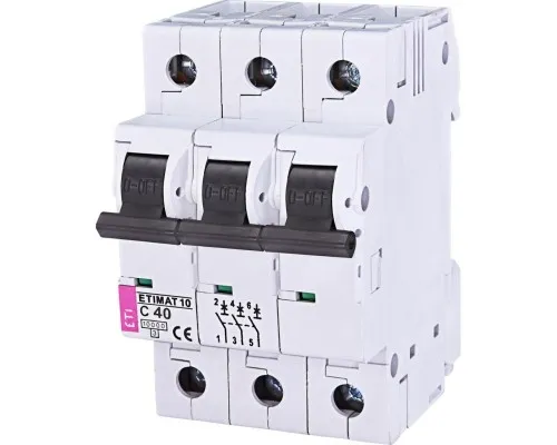 Автоматический выключатель ETI Выключатель автоматический ETIMAT 10 3p C 40А (10 kA) (2135720)