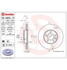Гальмівний диск Brembo 09.A905.10