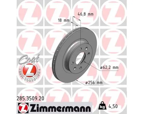 Гальмівний диск ZIMMERMANN 285.3509.20