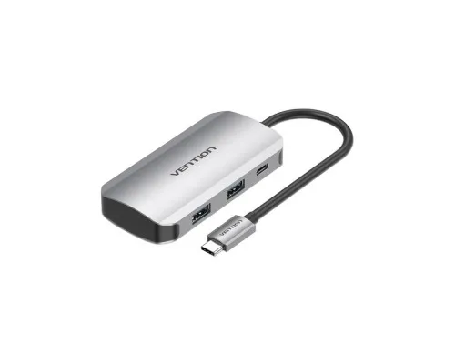 Концентратор Vention USB3.1 Type-C --> USB 3.0x4/PD 100W Hub 5-in-1 (TNBHB)