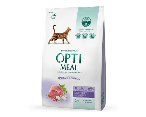 Сухий корм для кішок Optimeal для дорослих зі смаком качки 4 кг (B1840701)