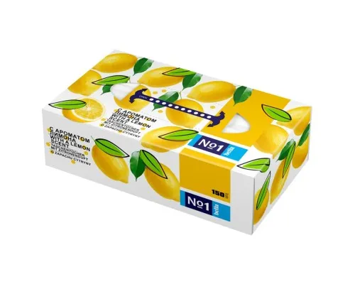 Серветки косметичні Bella №1 з ароматом лимону 2 шари 150 шт. (5900516421861)