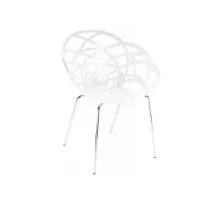 Кухонный стул PAPATYA flora ml сидение полностью-белое, цвет 43, хромированные нож (2304)