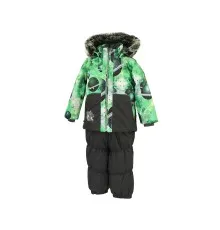 Комплект верхнього одягу Huppa RUSSELL 45050030 зелений з принтом/темно-сірий 98 (4741468732015)