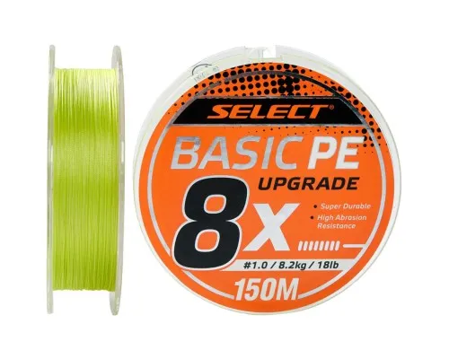 Шнур Select Basic PE 8x 150m Light Green 1.5/0.18mm 22lb/10kg (1870.31.41)