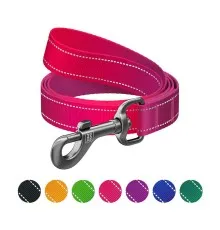 Повідок для собак WAUDOG Nylon Mono, світловідбивний L-XXL рожевий (52197)