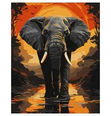 Картина по номерам Santi Слон з металізованими фарбами (954807)