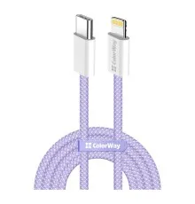 Дата кабель USB-C to Lightning 1.0m 27W purple ColorWay (CW-CBPDCL061-PU)
