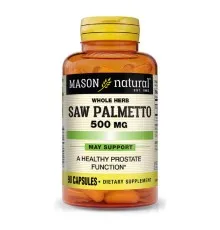 Травы Mason Natural Со Пальметто 500 мг, Здоровье Простаты, Saw Palmetto, 90 ка (MAV11519)