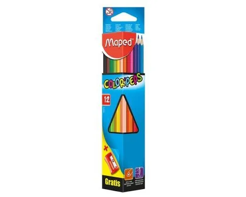 Карандаши цветные Maped Color Peps Classic 12 цветов + точилка (MP.183213)