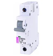 Автоматичний вимикач ETI Выключатель автоматический ETIMAT 6 1p С 16А (6 kA) (2141516)