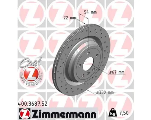 Гальмівний диск ZIMMERMANN 400.3687.52