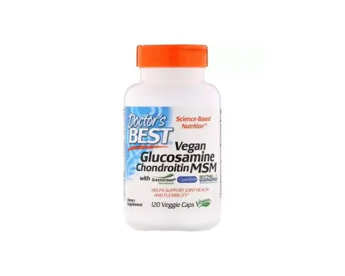 Вітамінно-мінеральний комплекс Doctors Best Вегетаріанський Глюкозамін Хондроітин і МСМ, Glucosamine Cho (DRB-00500)