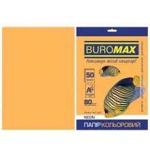Бумага Buromax А4, 80g, NEON orange, 50sh (BM.2721550-11)