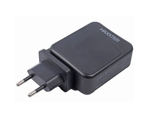 Зарядний пристрій Maxxter 1USB-A + 2USB-C (PD 65W+PD 18W + QC 3.0) (WC-PD65W-01)