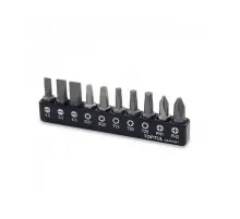 Набір біт Toptul для шуруповерта 1/4" 10од. (PH,SL,Torx,SQ) (GAAV1001)