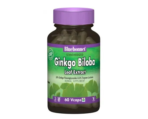 Трави Bluebonnet Nutrition Екстракт Листя Гінкго Білоби, Ginkgo Biloba Leaf Extract, 60 (BLB1362)