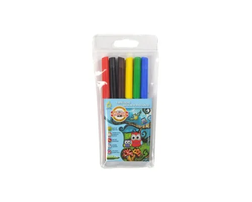 Фломастери Koh-i-Noor Совенята, 6 кольорів, поліетиленова упаковка (1012ET/6)