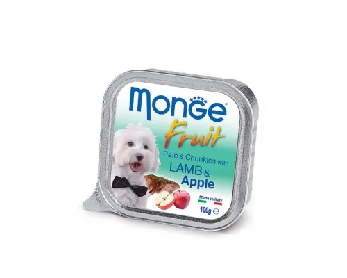 Консервы для собак Monge DOG FRUIT ягнёнок с яблоком 100 г (8009470013222)