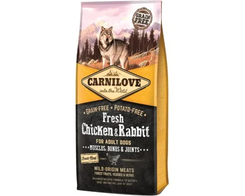 Сухой корм для собак Carnilove Fresh Chicken and Rabbit for Adult dogs 12 кг (8595602527526)